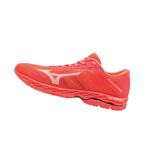 Coral/white Mizuno Wave Shadow 3 Women's Running Shoes | 453-GXZKEO