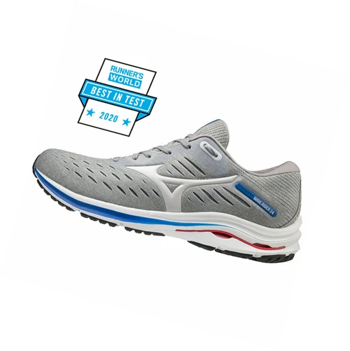 Grey/Blue Mizuno Wave Rider 24 Men's Running Shoes | 725-JQTADW