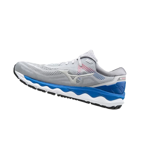 Grey/Blue Mizuno Wave Sky 4 Men's Running Shoes | 754-HRMWXV