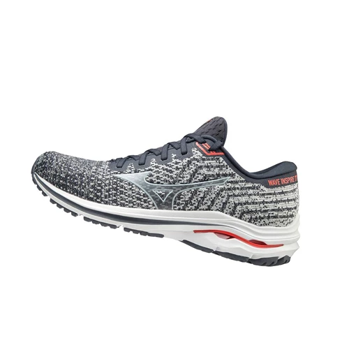 Grey/White Mizuno Wave Inspire 17 Waveknit Men's Running Shoes | 692-NKLCBR