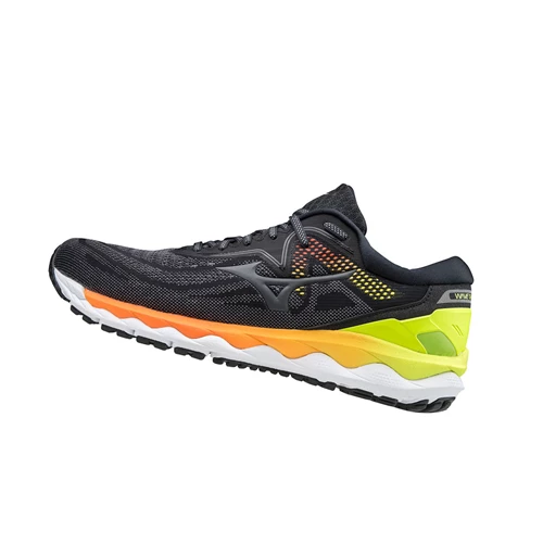 Grey/Yellow Mizuno Wave Sky 4 Men's Running Shoes | 658-YLFOGH