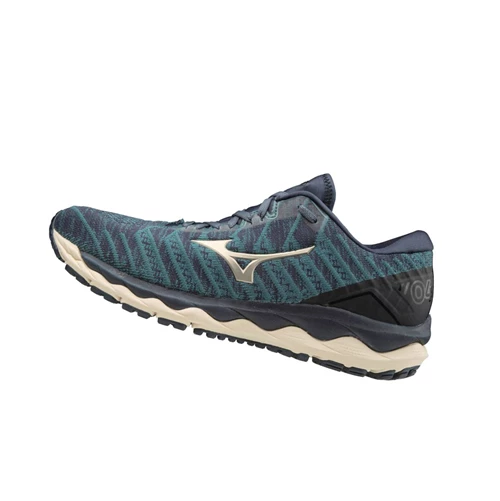 Indigo Mizuno Wave Sky 4 Waveknitﾙ Men's Running Shoes | 596-DSPETM