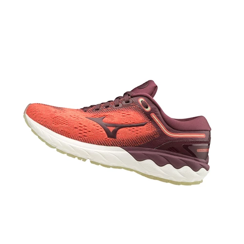 Orange/Burgundy Mizuno Wave Skyrise Women's Running Shoes | 059-EDRCAG