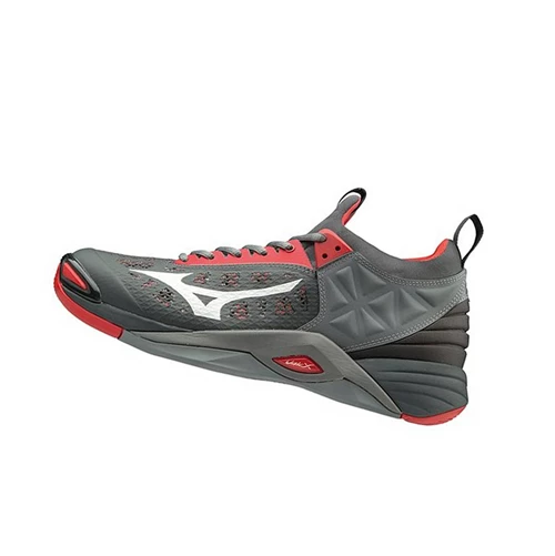 Red/Grey Mizuno Wave Momentum Men's Volleyball Shoes | 259-HZTIVP