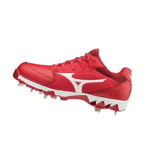 Red/White Mizuno 9-spike Swift 6 Low Metal Women's Softball Cleats | 024-SFUAWQ