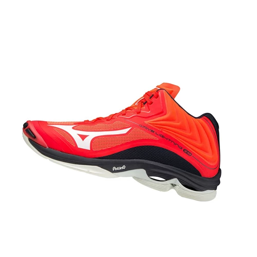 Red/white/black Mizuno Wave Lightning Z6 Mid Women's Volleyball Shoes | 459-KGONHJ