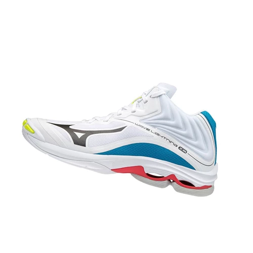 White/Black/Blue Mizuno Wave Lightning Z6 Mid Women's Volleyball Shoes | 396-RCZNJL