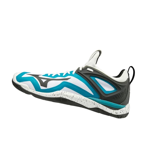 White/Black/Blue Mizuno Wave Mirage 3 Women's Handball Shoes | 862-JRKLZG