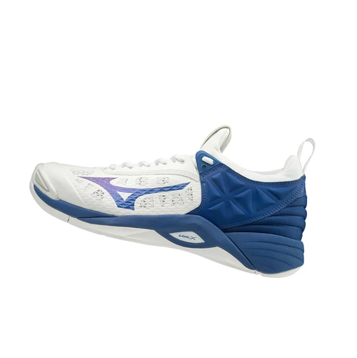 White/ Blue Mizuno Wave Momentum Men's Volleyball Shoes | 931-DBXLNU