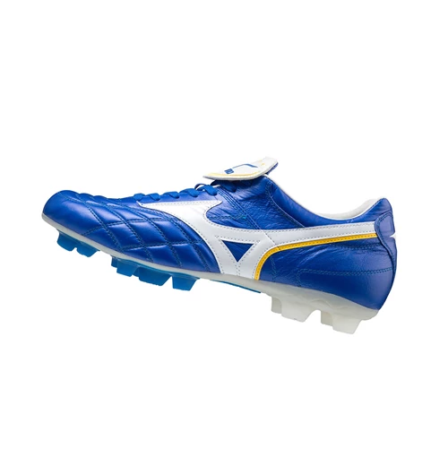 White/Blue/Yellow Mizuno Wave Cup Legend Men's Football Shoes | 428-ANMICJ