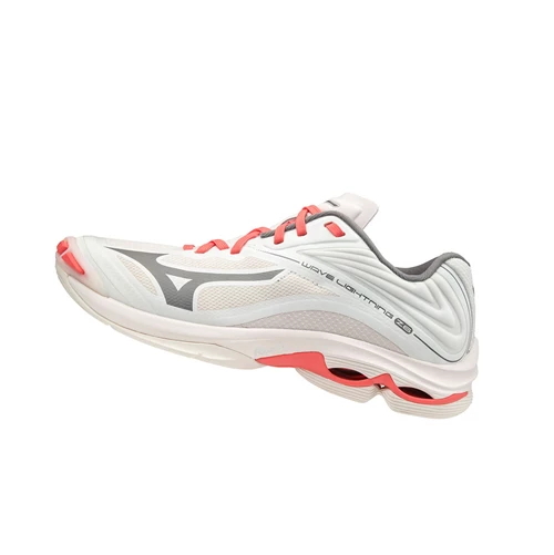 White/ Coral Mizuno Wave Lightning Z6 Women's Volleyball Shoes | 034-OAGPBH