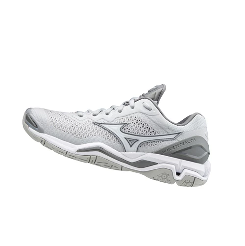 White/Grey Mizuno Wave Stealth V Women's Handball Shoes | 365-MUGDSW