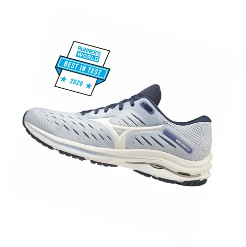 White/Indigo Mizuno Wave Rider 24 Women's Running Shoes | 542-GPIAFR