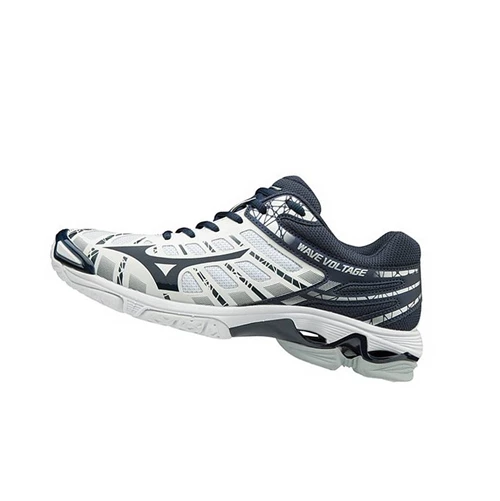 White/Navy Mizuno Wave Voltage Women's Volleyball Shoes | 945-VDAUTF