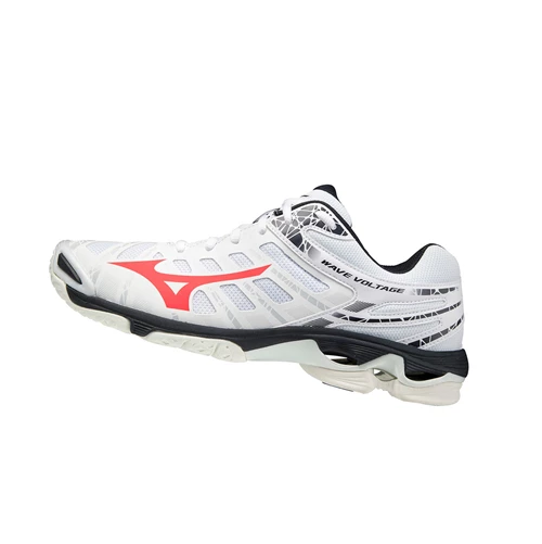 White/Red Mizuno Wave Voltage Men's Volleyball Shoes | 953-JNWAPF