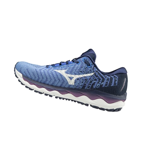 blue/Purple Mizuno Wave Sky Waveknit 3 Women's Running Shoes | 806-DKIYZO